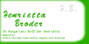 henrietta broder business card
